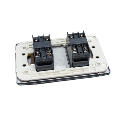 Omni designer 2 gang telephone outlet with dual connection points for easy installation