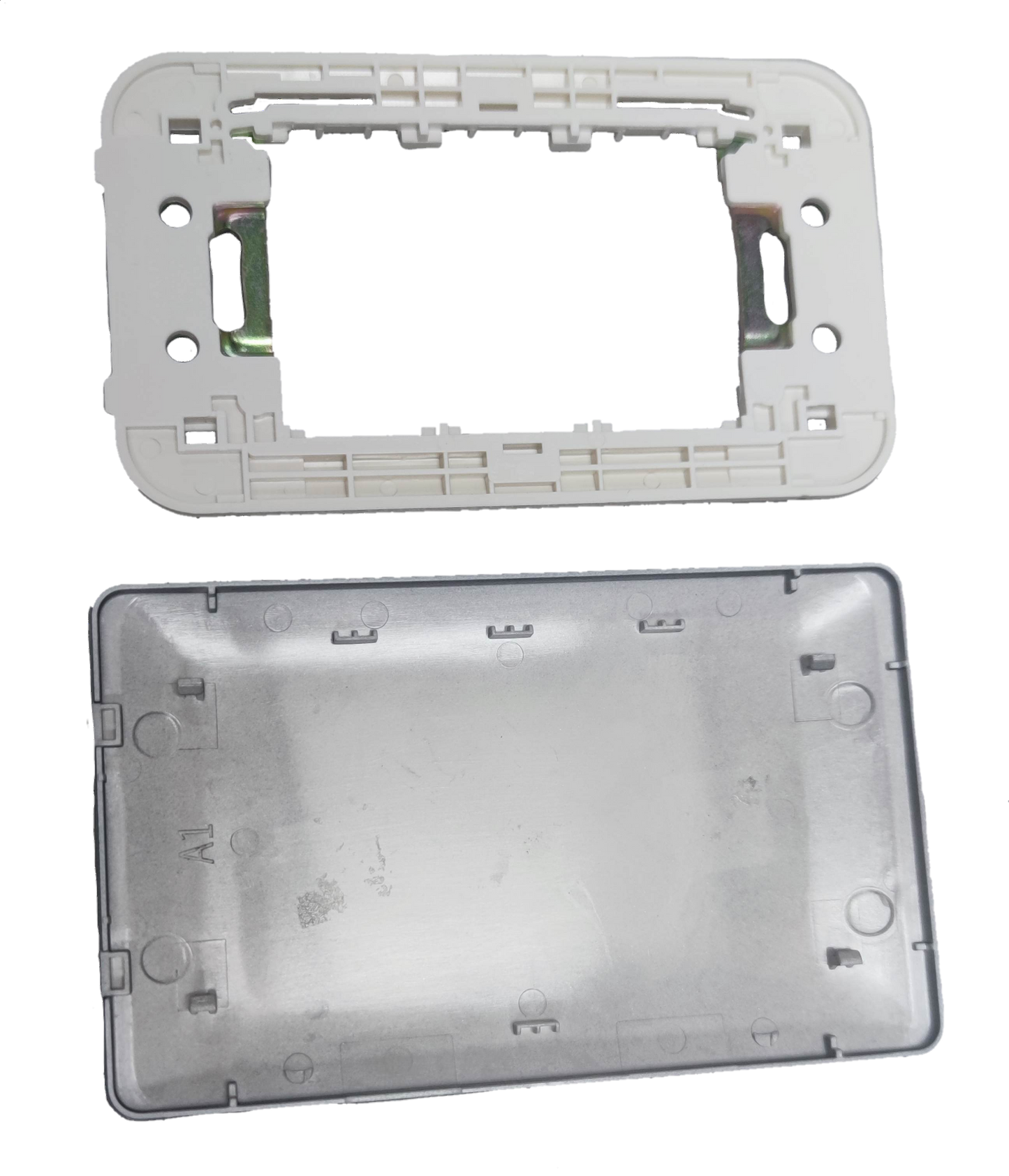 Omni designer series wall plate DWP-100G in white with a smooth finish for electrical outlets