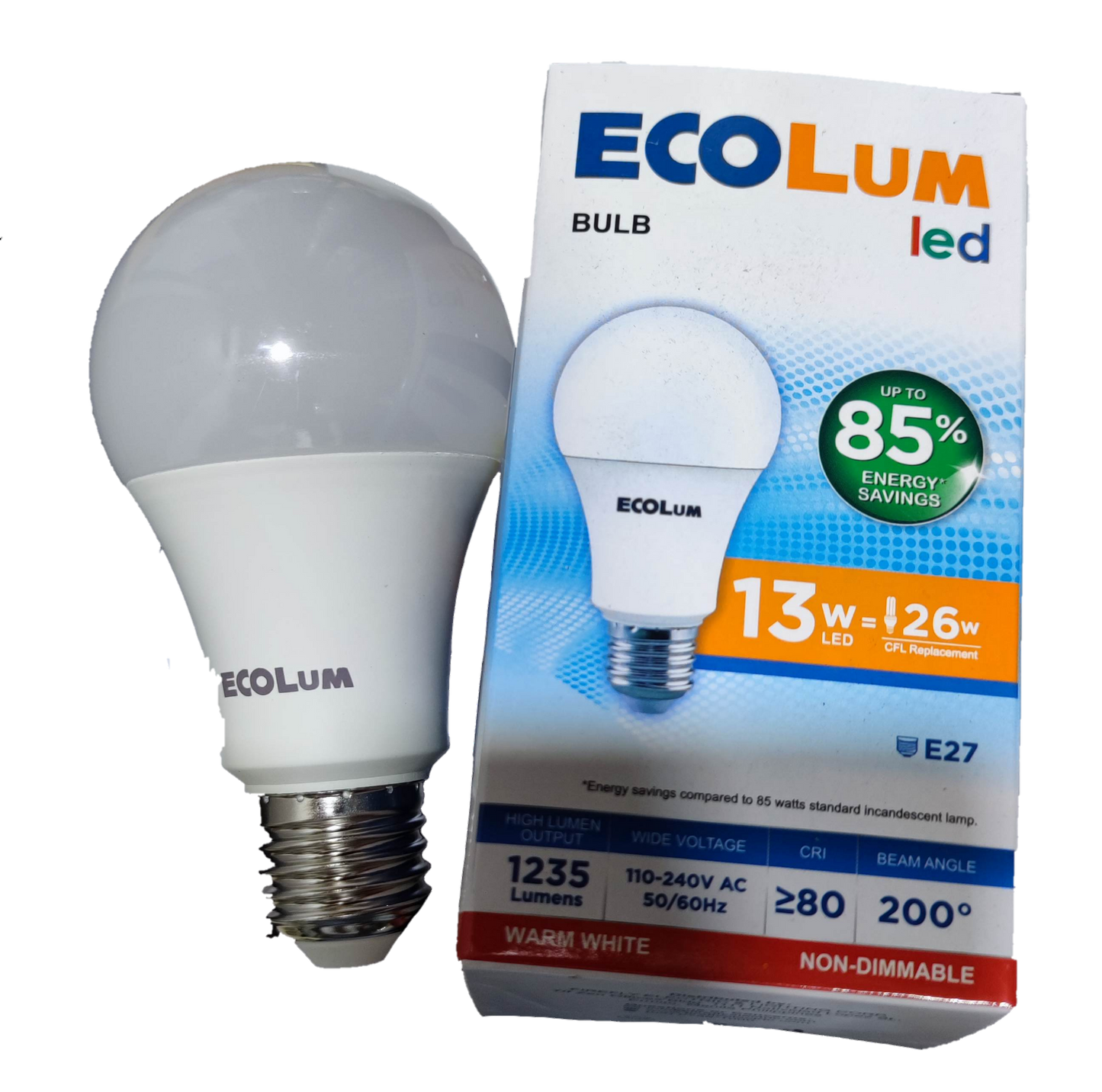 Ecolum 13W LED Bulb E27 Warm White