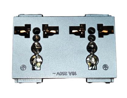 Omni Duplex Universal Outlet with Ground Designer Series Graphite 16A 250V DWU-402