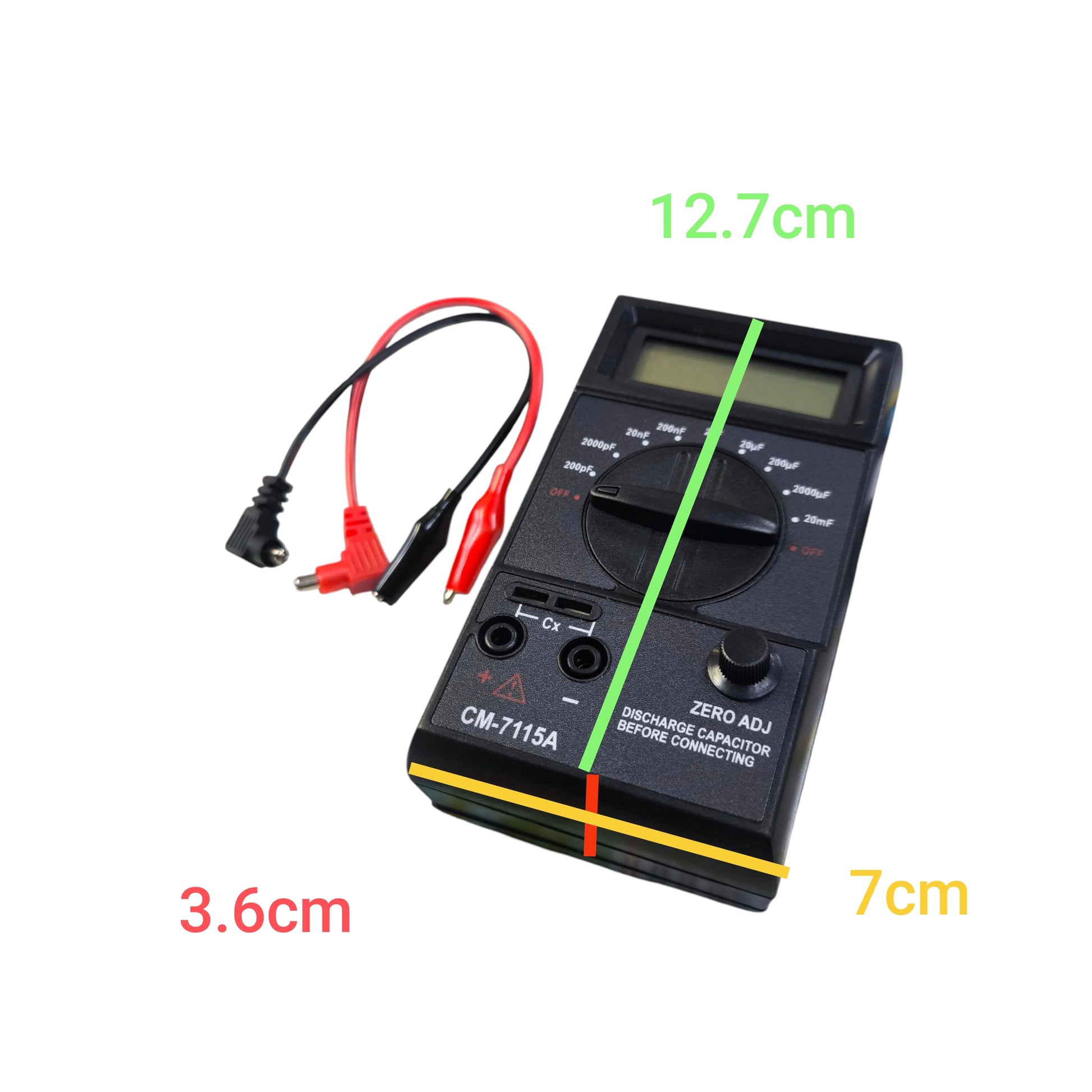 Digital capacitance tester CM-7115A with adjustable calibration for precise measurements