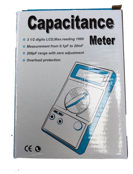 Digital capacitance tester with 3 1/2 digits LCD for measuring capacitance from 0.1pF to 20mF