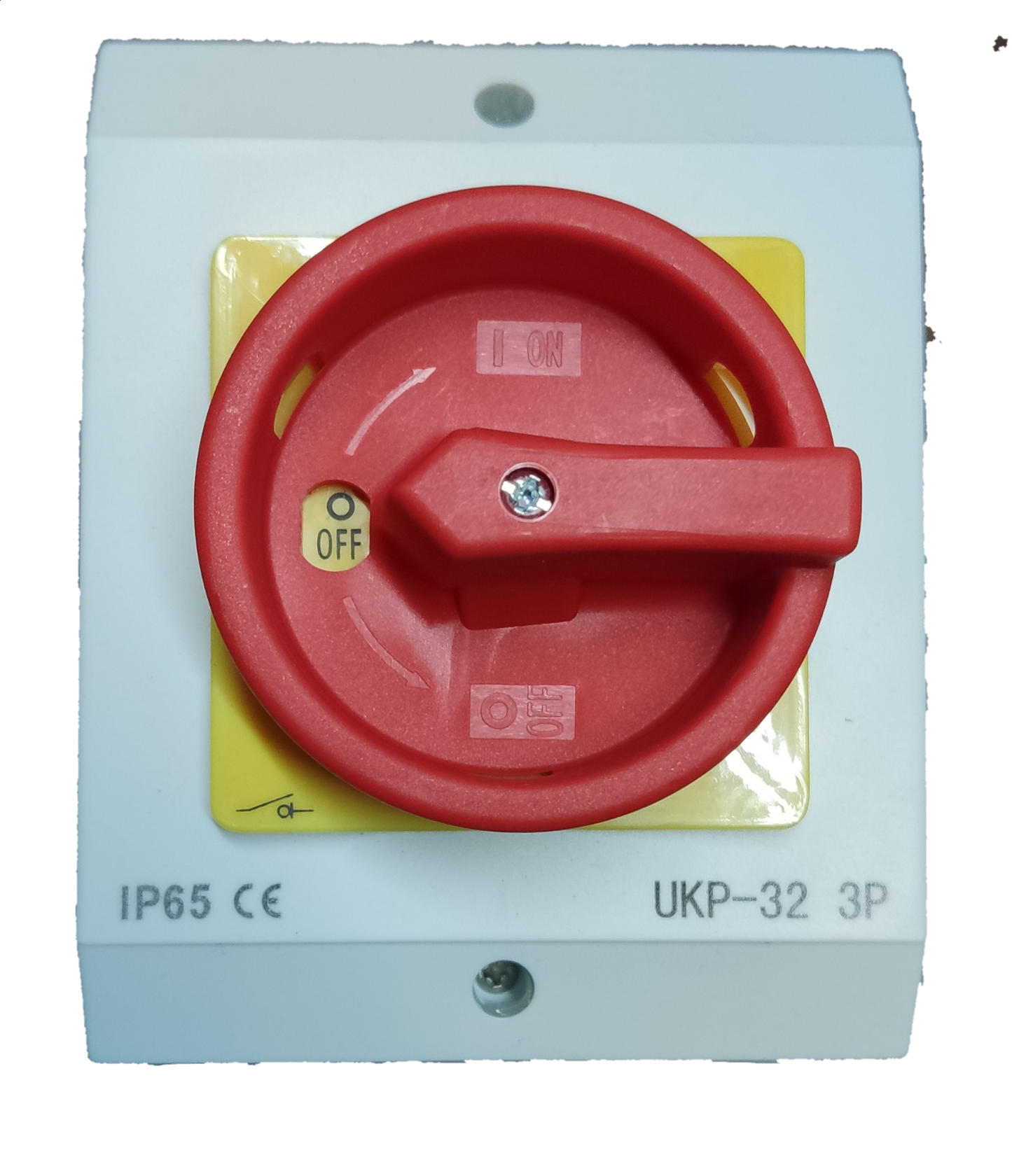Grippes Disconnect Switch 3 Pole 32A with red handle for secure power control and isolation