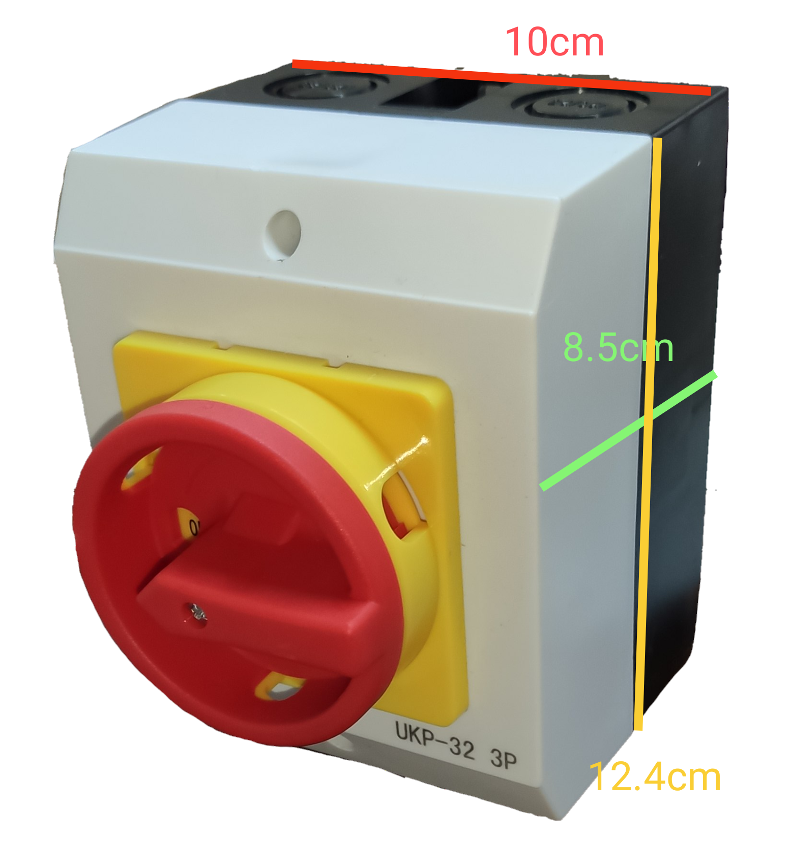 Grippes Disconnect Switch 3 Pole 32A with user-friendly red dial for easy operation and installation