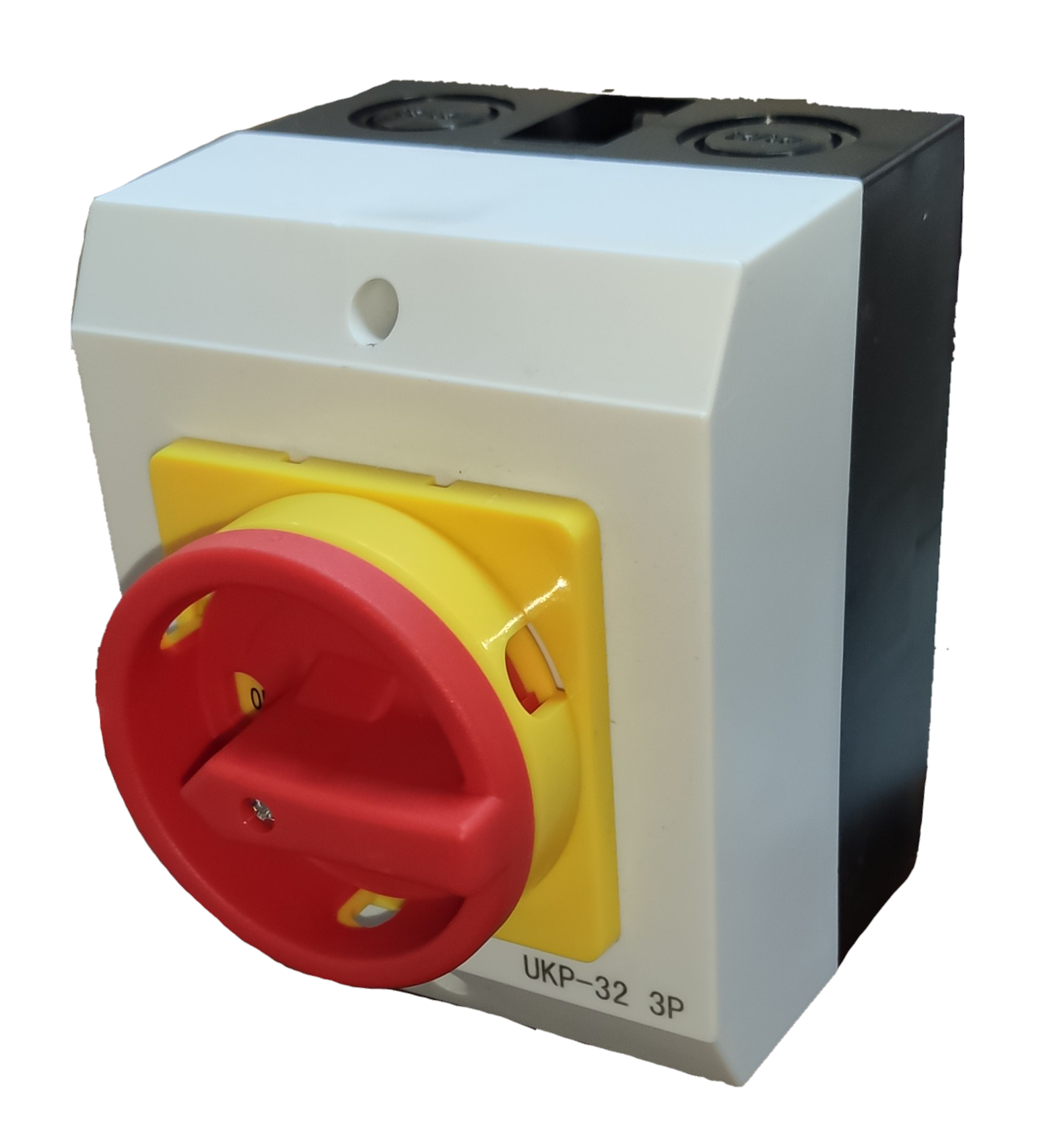 Grippes Disconnect Switch 3 Pole 32A featuring a red rotary handle for safe electrical control