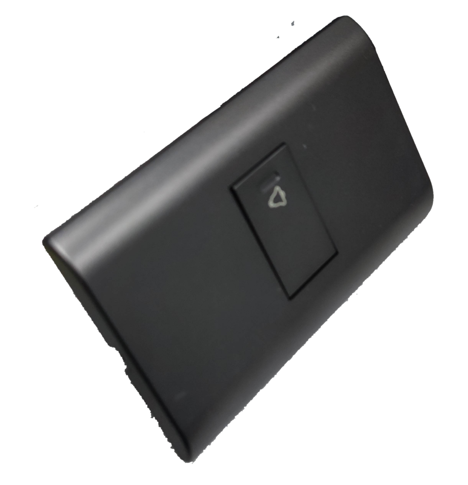 Royu Door Bell Switch with Plate 15A 250V in black with bell symbol for home use