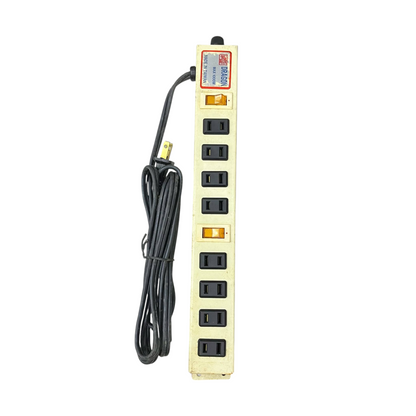 8 gang extension cord 220V power strip with eight outlets and attached power cable from China