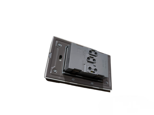 Royu 15A 250V duplex wall socket dark wood with sleek design for modern interiors