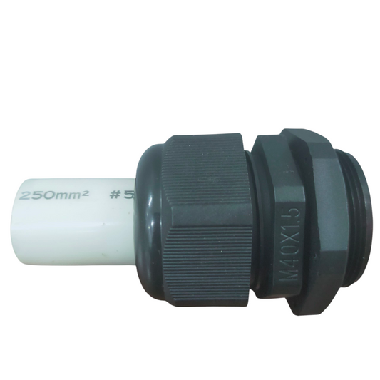 Duraflex THHN 500MCM wire red with plastic and metal connectors for secure electrical connections