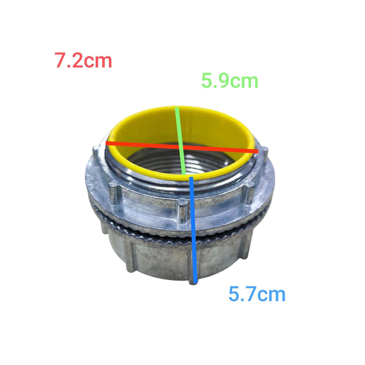Water Tight Hub 72mm zinc conduit hub with yellow insert for pipes and hoses accessories from China