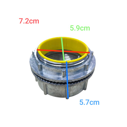 Water Tight Hub 72mm zinc conduit hub with yellow insert for pipes and hoses accessories from China