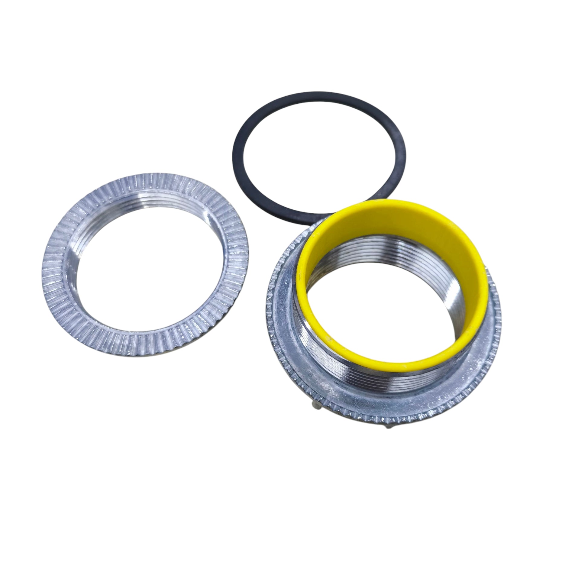 Water Tight Hub 72mm metal threaded conduit hub with yellow liner and black rubber gasket for pipes