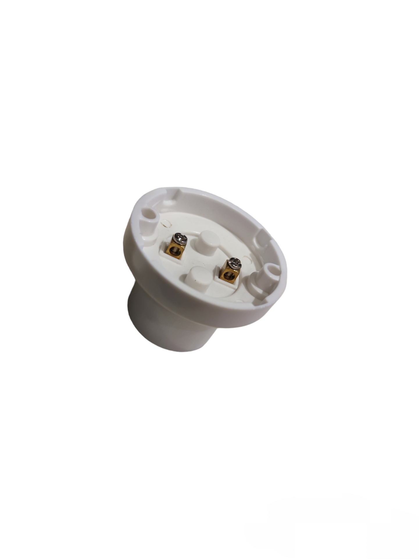 White E27 lamp socket for 2x2 PVC lighting installation accessory by Electx Electrical Supply