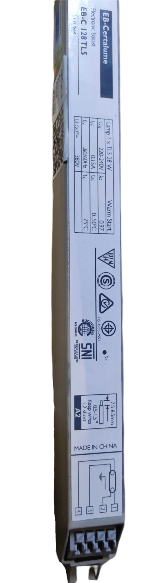 Philips Electronic Ballast 1x28W 220V , Electronic Ballast 1 x 28W T-5  Fluorescent Tube EB-Certalume EB-C 128TL5