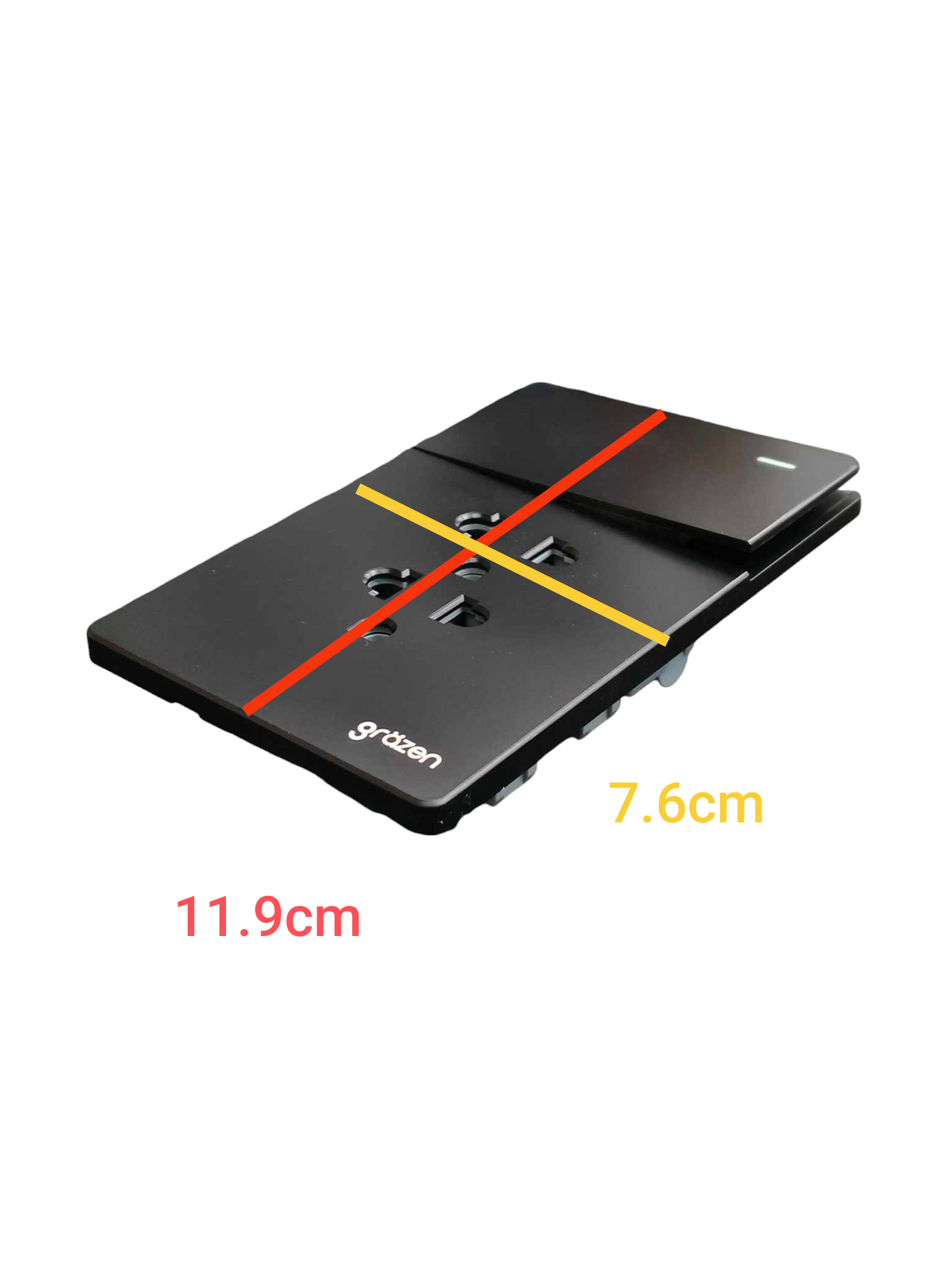 Grazen 2 Gang Outlet with Ground with 1 Way Switch with Plate Cover 16A 220V Available In Black, White Grey and Black GW-008