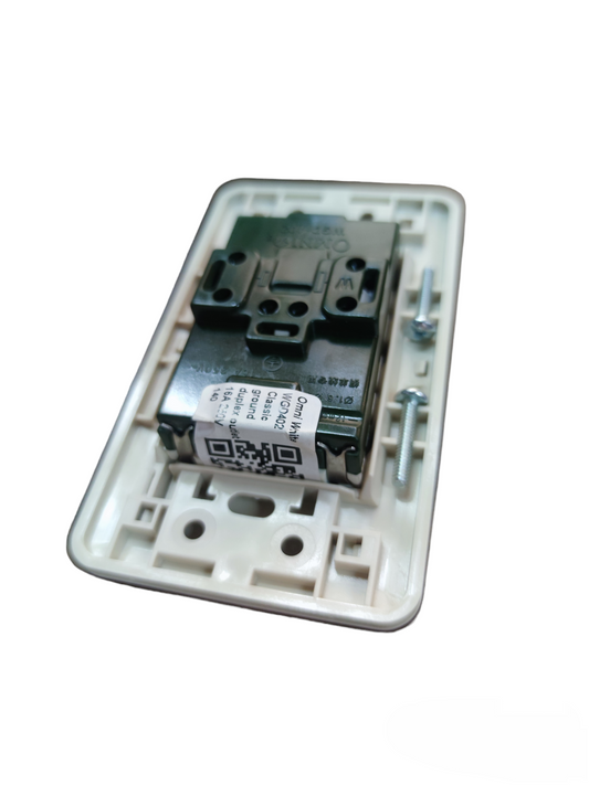 Omni Duplex Flat Pin Outlet with Ground 16A 250V WGD-402+WEP-103