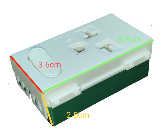 Omni Aircon Outlet Wide Series with Switch and Plate 20A 250V WWA-501/S + WWP-113