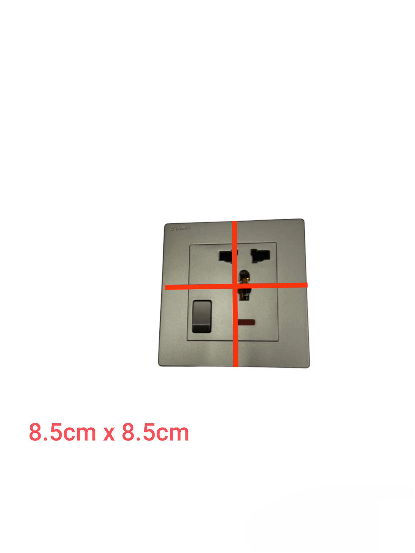 Opple Universal Outlet with Ground 16A 220V  with Indicator and Switch Control and Utility Box  Gray 16A 220V F021691A 86 x 86
