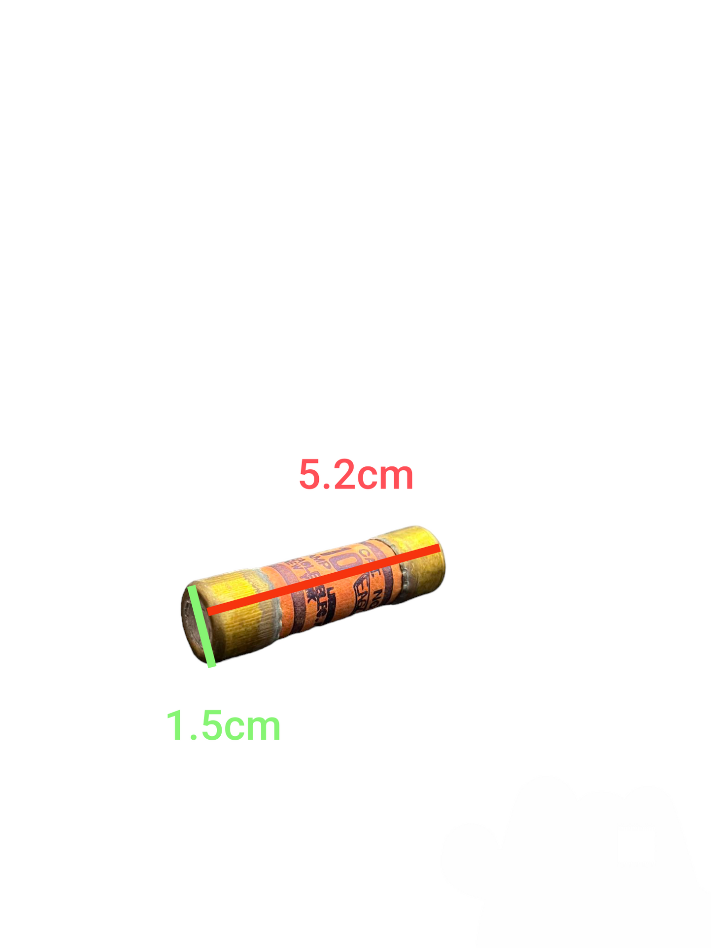 Eagle 10A fuse 220V Non Renewable shown in cylindrical design, measuring 5.2cm by 1.5cm