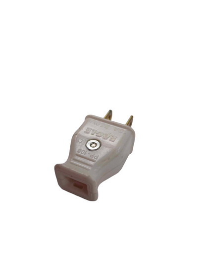 Eagle 15A 220V plug PP-108 in white with a two-pin design for electrical connections