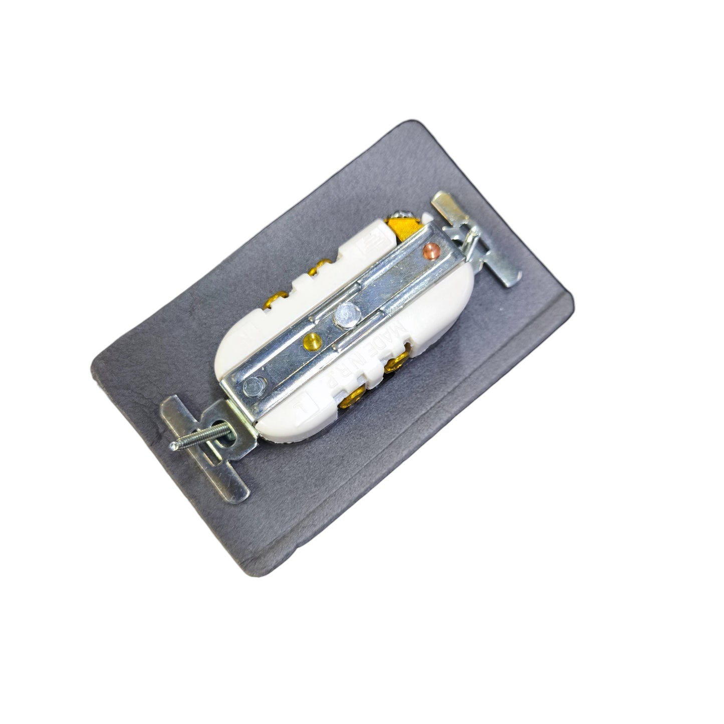 Eagle 15A 250V outdoor electrical socket back view showing mounting plate terminals and screws