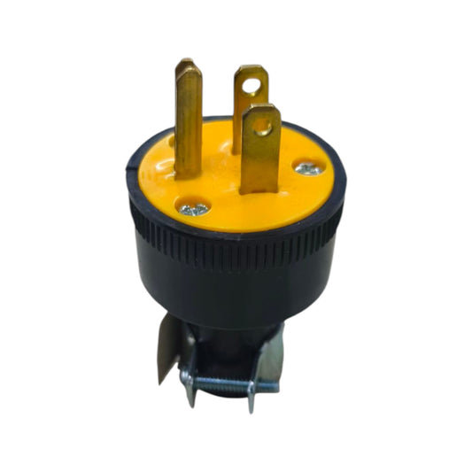 Eagle 15A 250V Type B plug in black and yellow for reliable electrical connections