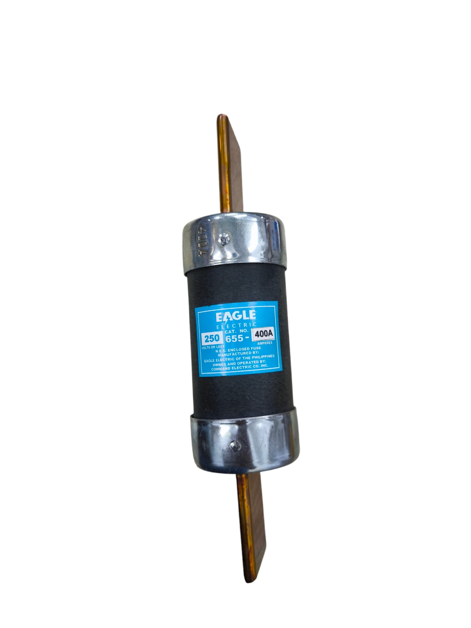 Eagle 655-400A Fuse 250V electrical fuse with black body and metal end caps for circuitry protection