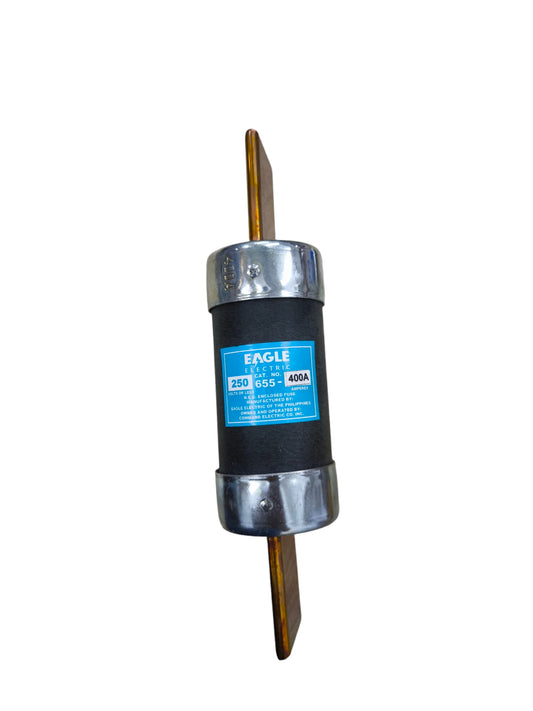 Eagle 655-400A Fuse 250V electrical fuse with black body and metal end caps for circuitry protection