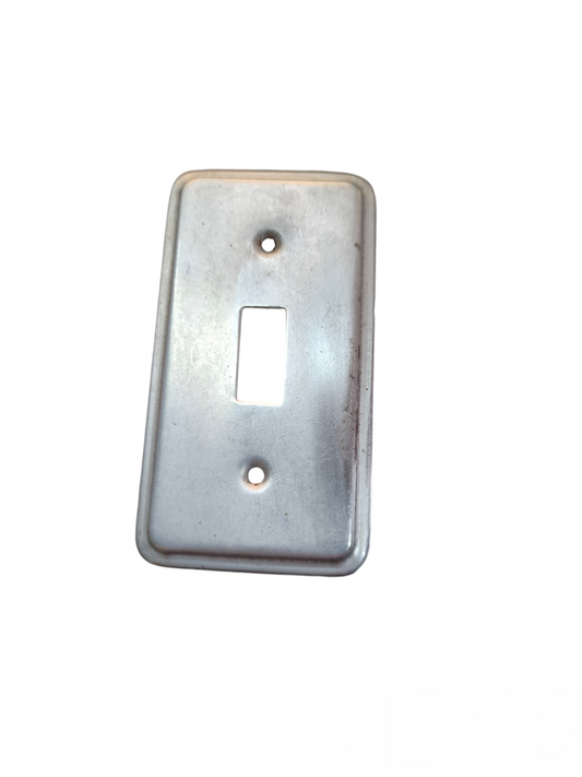 Eagle metal switch plate cover in brushed silver finish for single toggle switches