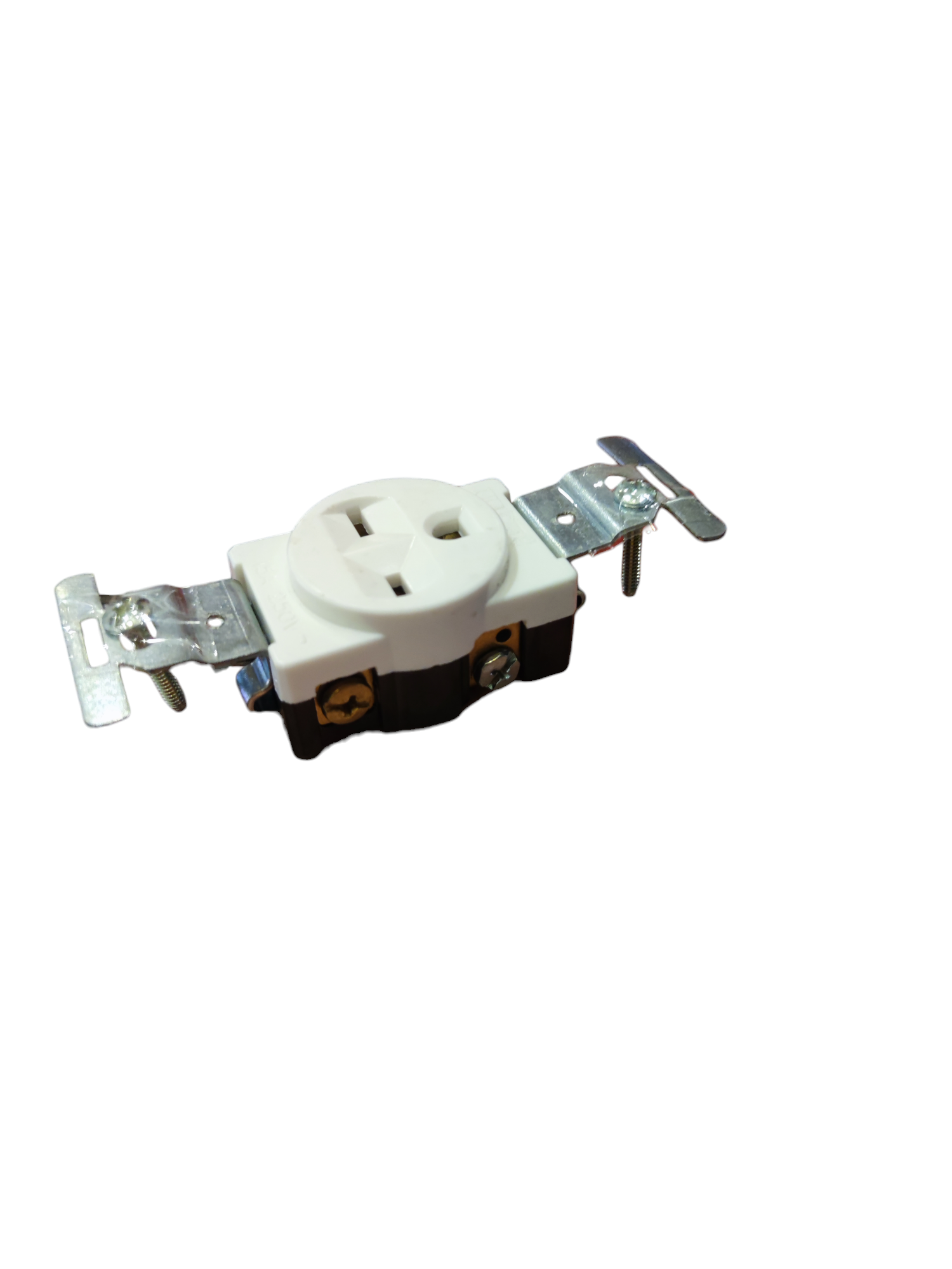 Eagle tandem outlet 15A 250V with side mounting brackets for easy installation