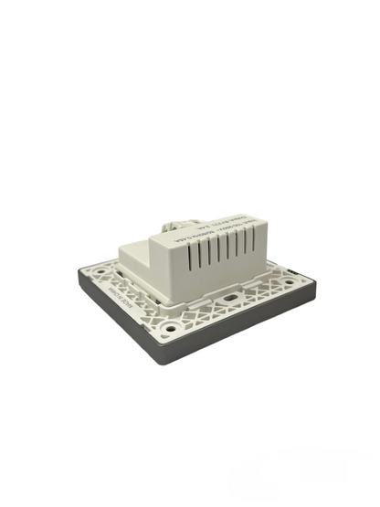 Opple Duplex Universal Outlet Square Gray 16A 250V with 2 Gang USB-A 5V 2.4A Outlet with Plate Cover and Square Utility Box F021685 H1G06