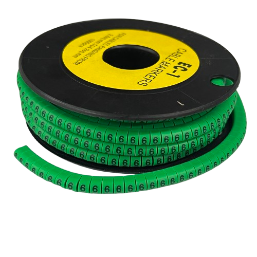 Grippes Cable Marker 6 Green reel of flexible numbered cable markers for wire identification
