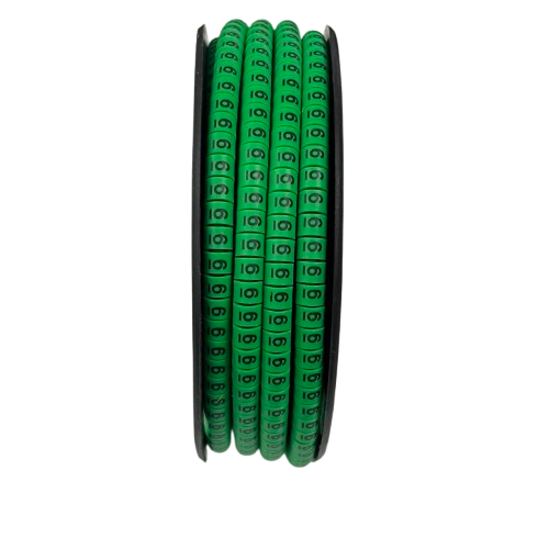 Grippes Cable Marker 6 Green numbered identification rings on spool for organized cable management
