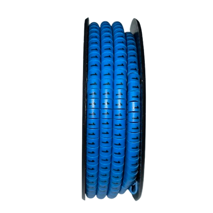 Spool of flexible blue cable ID rings for wiring and organization Cable Marker Blue 1 for easy wire labeling