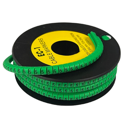 Grippes Cable Marker 5 Green spool of numbered green cable markers for wire labeling and identification