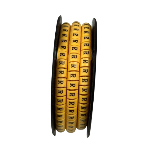 Grippes spool of Cable Marker R - Yellow adhesive cable labels for organized wire identification