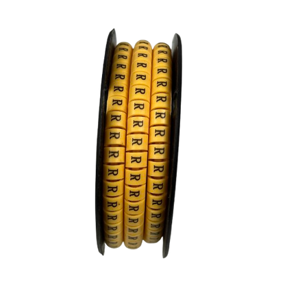 Grippes spool of Cable Marker R - Yellow adhesive cable labels for organized wire identification