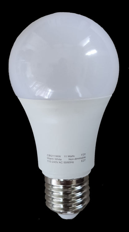 Ecolum 11W LED bulb E27 with warm white light and standard screw base for home lighting