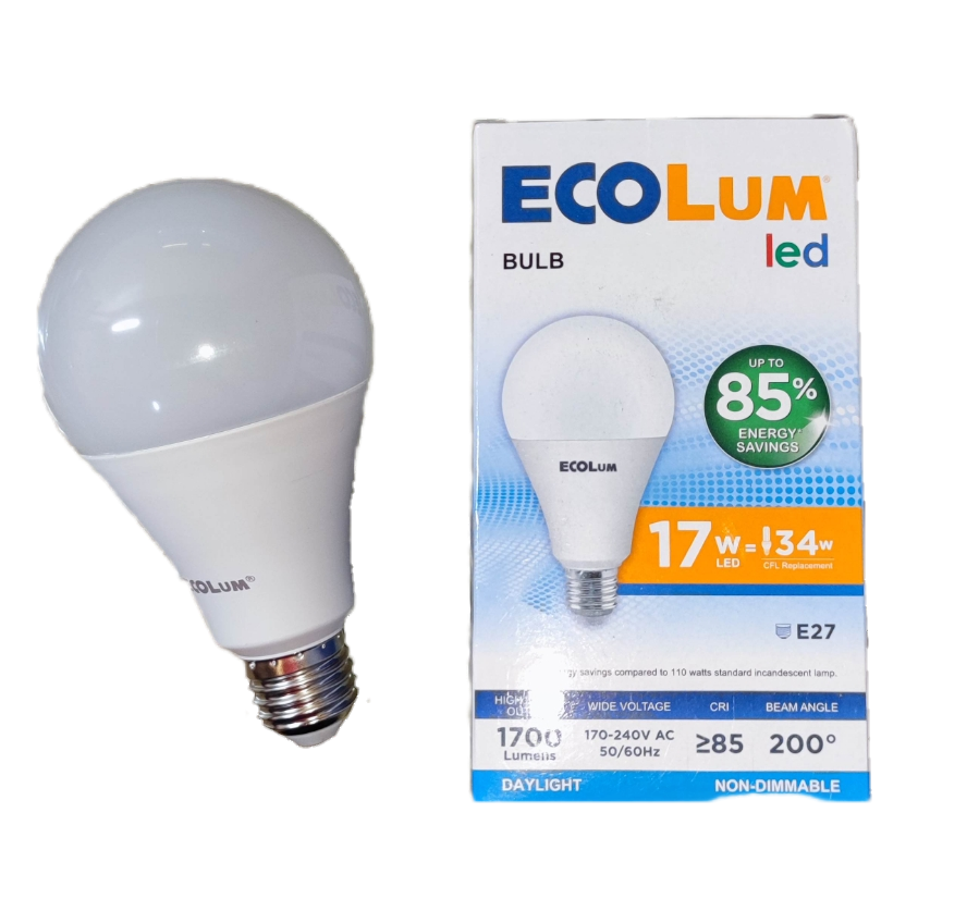 Ecolum 17W 220V LED bulb E27 daylight with energy saving and bright white light