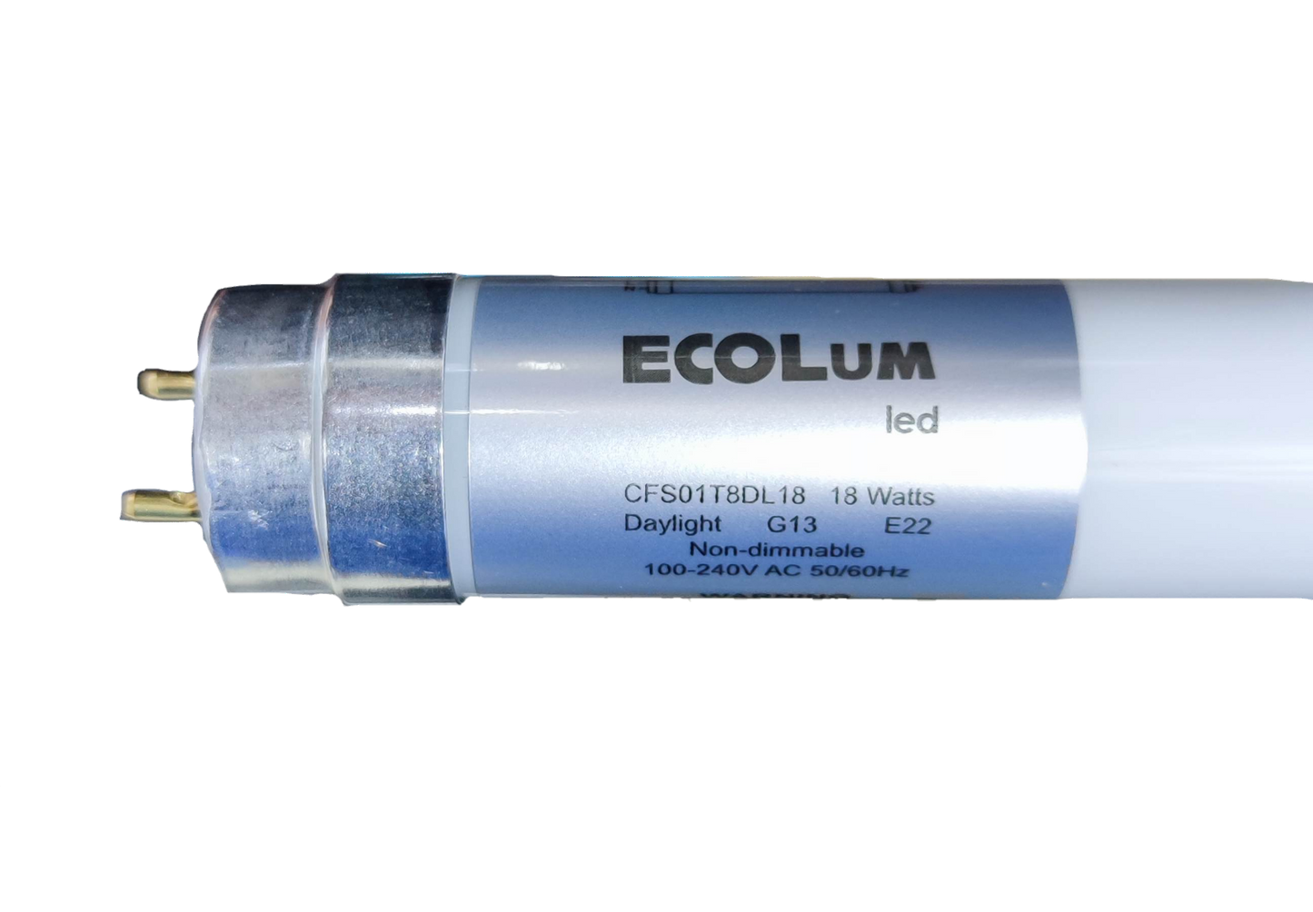 Ecolum 18W LED T8 tube daylight 220V with G13 base, energy-efficient lighting solution