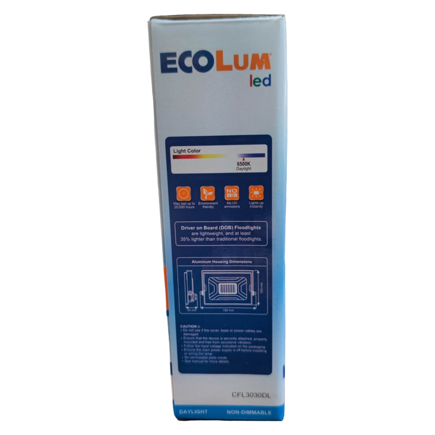 Ecolum 30W LED Flood Light 220V Daylight 6500K CFL3030DL