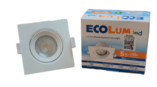 Ecolum 5W daylight 6500K ceiling light with recessed design for modern interiors