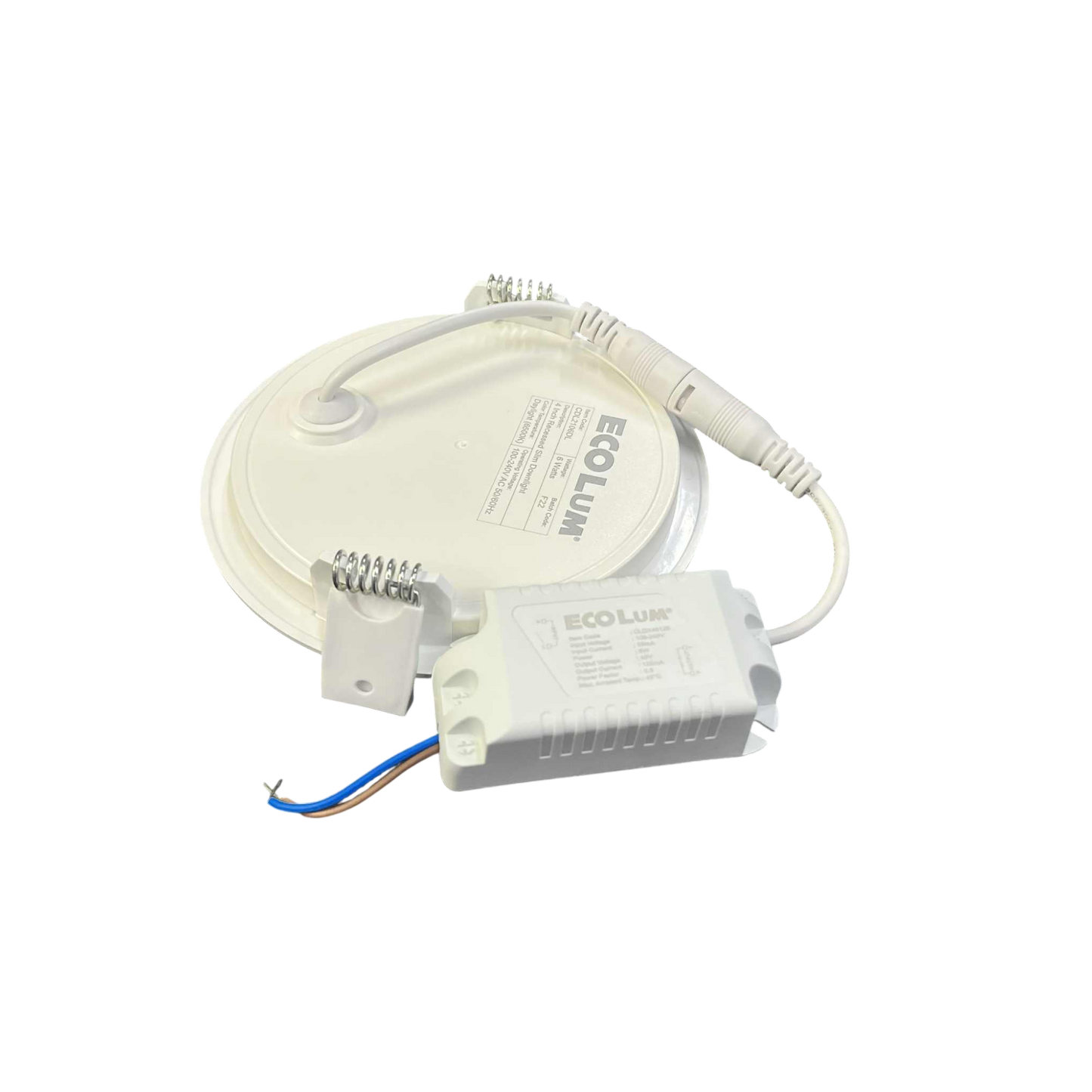 Ecolum 6W LED recessed round downlight with compact design for energy-efficient lighting