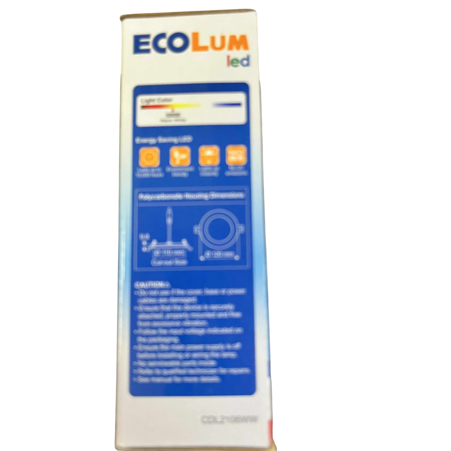 Ecolum 6W LED recessed round downlight with energy-saving features and adjustable housing dimensions