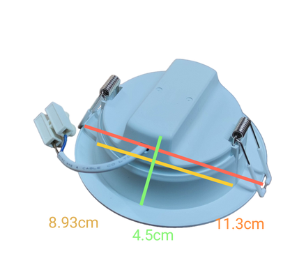 Ecolum 7W LED downlight daylight 6500K with dimensions for easy installation and bright illumination