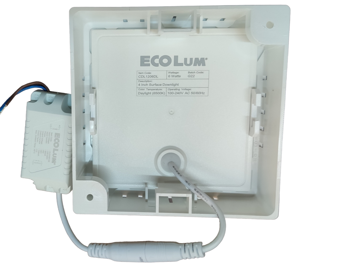 Ecolum 8 inch LED downlight daylight 6500K 18W for bright and efficient indoor lighting