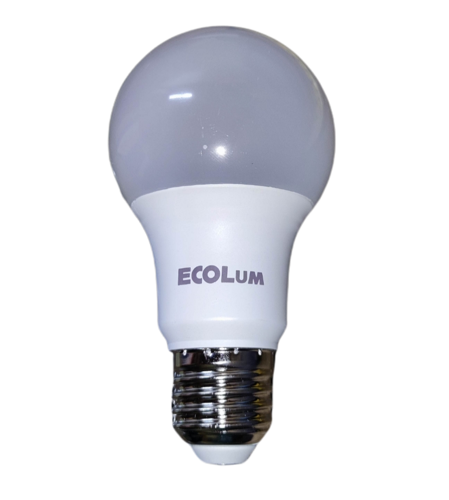 Ecolum 9W LED bulb daylight E27 with white frosted glass and screw base