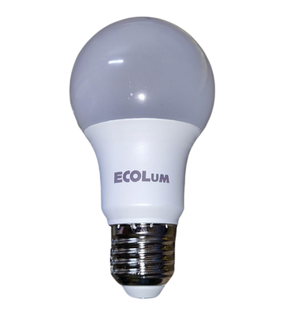 Ecolum 9W LED bulb daylight E27 with white frosted glass and screw base