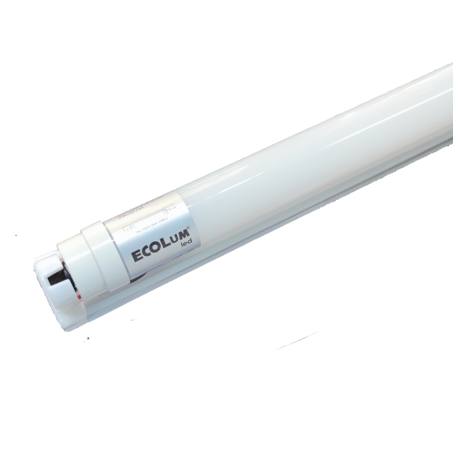 Ecolum 9W T8 LED tube light with fixture in white for energy-efficient lighting