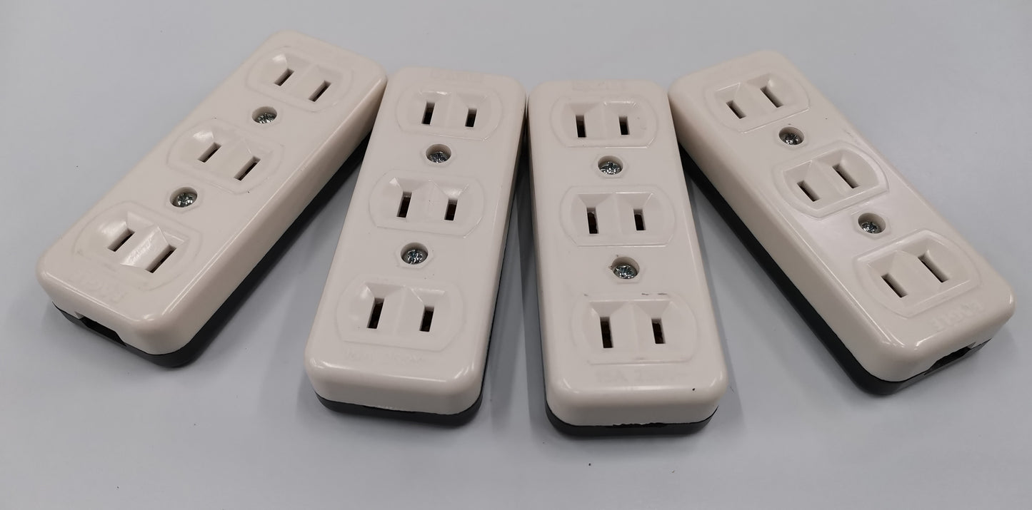 Eagle 3 Gang Outlet 10A 220V Flat Pin CAT2083